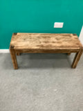 Lancaster Farmhouse Ezekiel and Stearns solid wood bench features a charming rustic distressed finish and sturdy block legs. 240826003