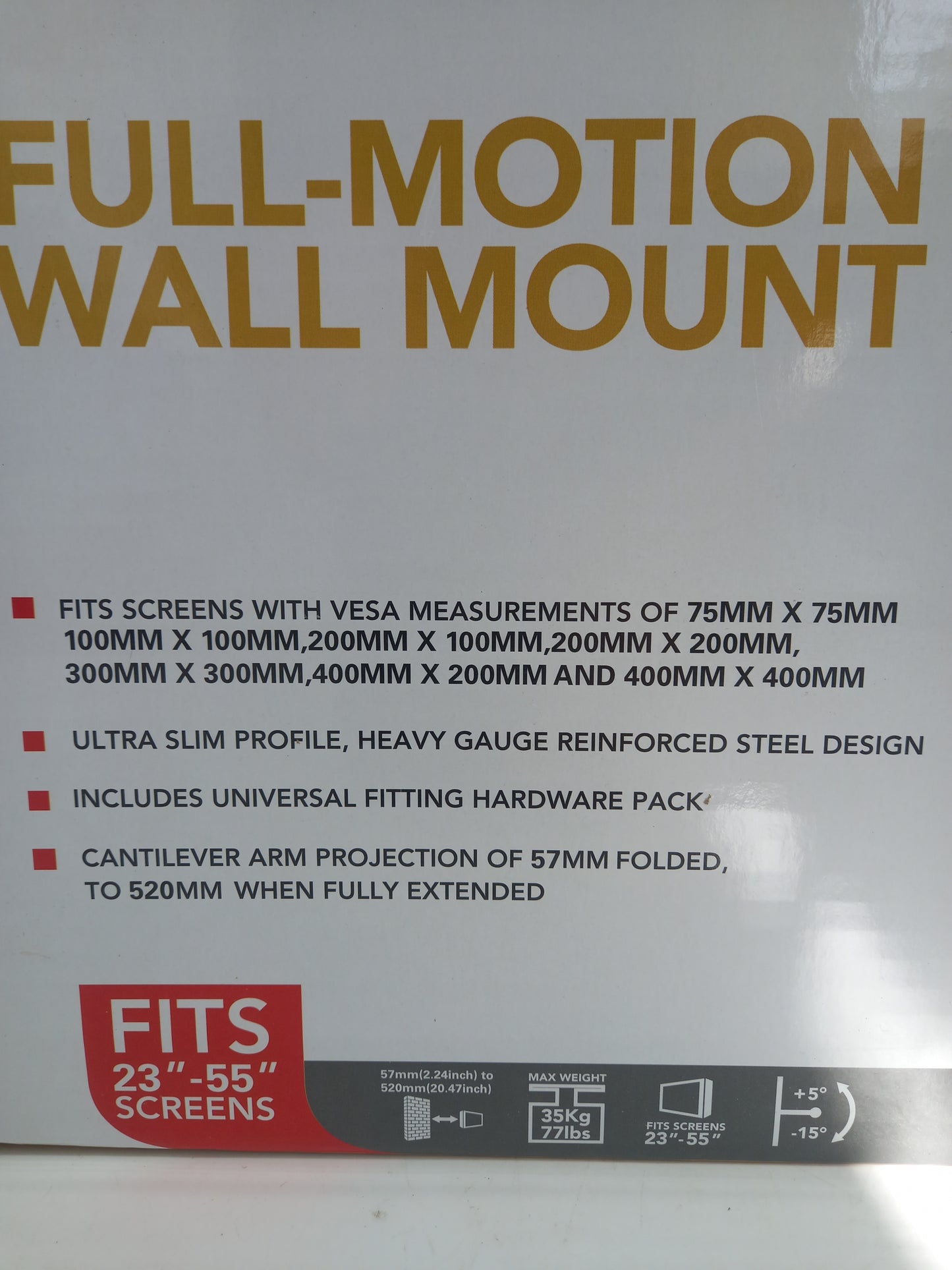 Full Motion TV Wall Mount (010502) A