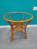 Tiki boho vintage bamboo round coffee table (30062601)