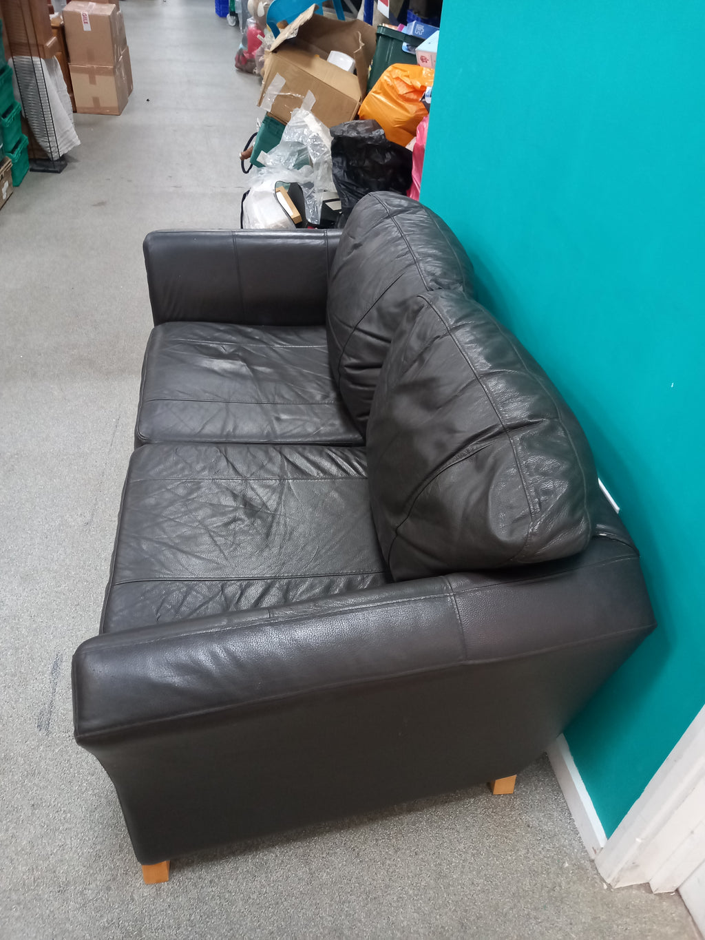 Sofa -Black leather (08102601)