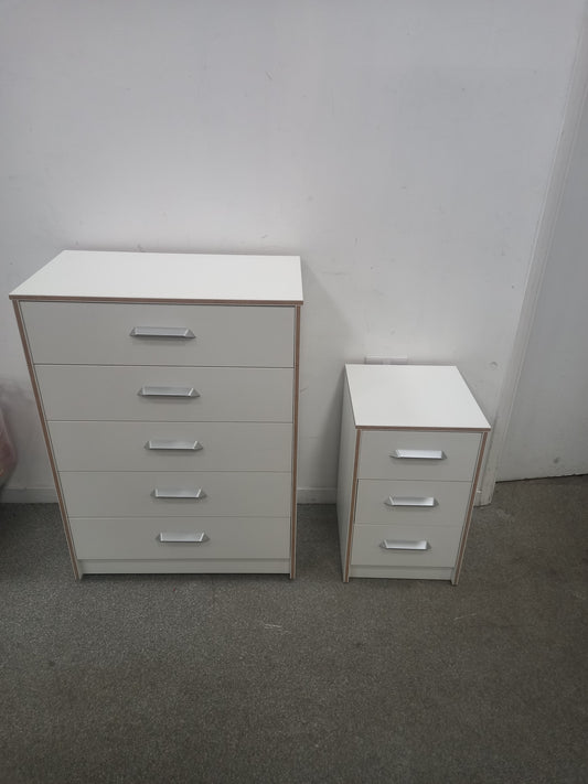 Chest Of Drawers With Bedside Table (160702)