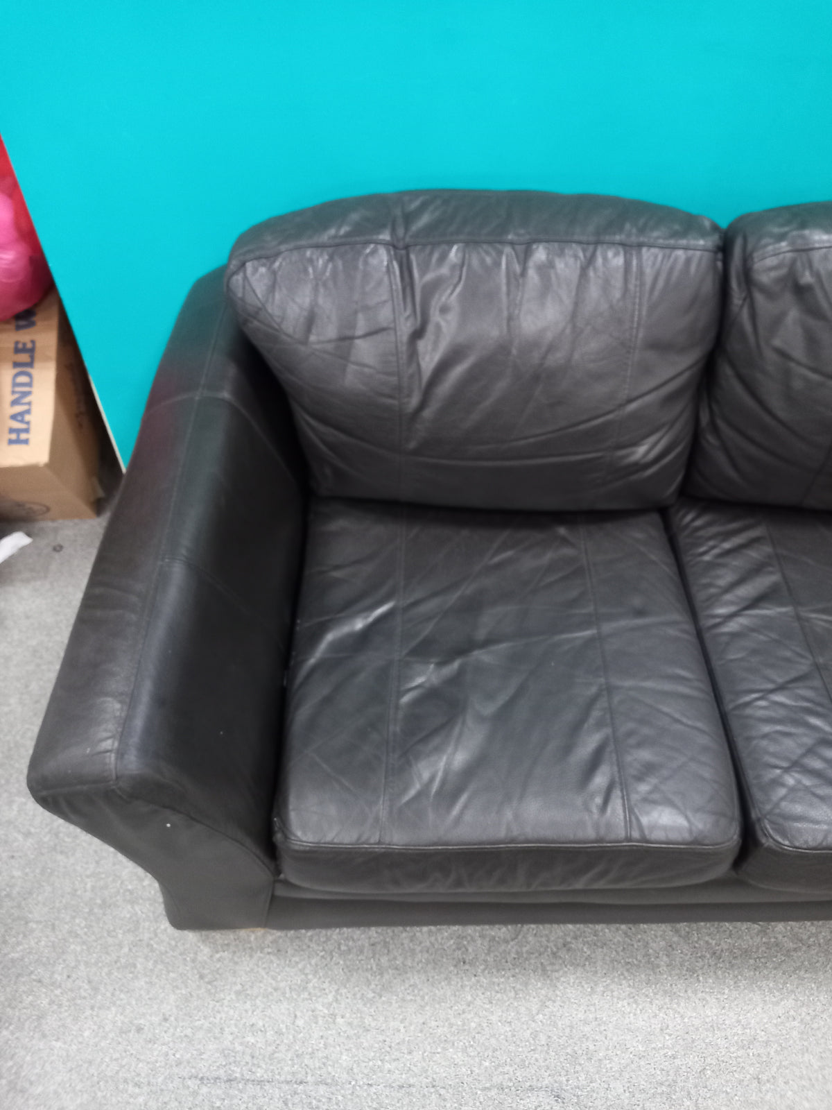 Sofa -Black leather (08102601)